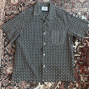 Portuguese Flannel 100% Cotton Embroidered Short Sleeve Button Down Shirt